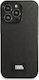 Karl Lagerfeld Saffiano Plaque Synthetic Leather Back Cover Black (iPhone 13 Pro Max)