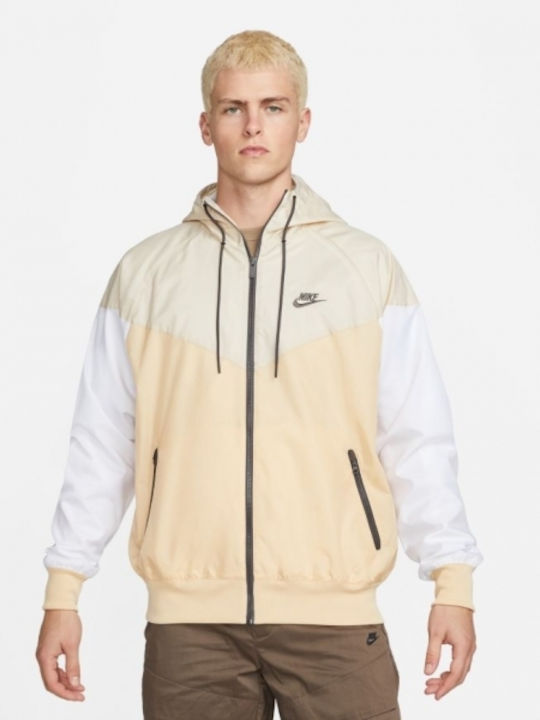 Nike Sportswear Μπουφάν Bomber Αντιανεμικό Μπεζ