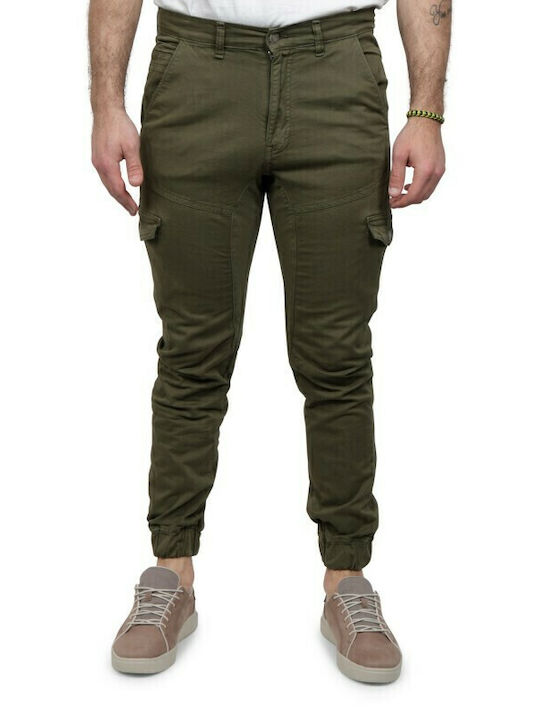 Guess Trousers Cargo Elastic in Slim Fit Khaki