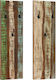 vidaXL Wooden Vintage Wall Hanger with 3 Slots Colorful 36x3x110cm 2pcs