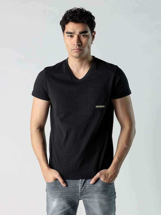 Devergo T-shirt Bărbătesc cu Mânecă Scurtă Negru