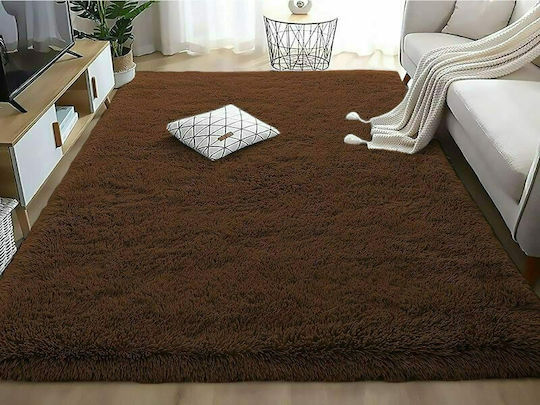 Fluffie Antiderapant Covor Rectangular Maro