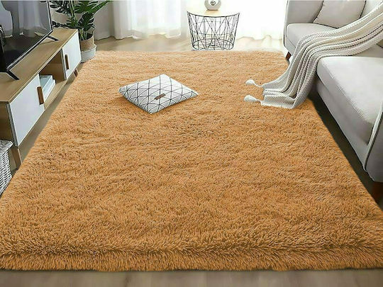 Fluffie Anti-slip Rug Rectangular Shaggy Orange