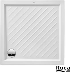 Roca Square Porcelain Shower White Roma 90x90x5.5cm