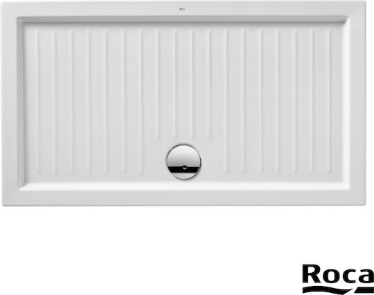 Roca Roma Правоъгълена Порцеланов душ 120x80см Бял