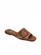 Boxer Women's Flat Sandals in Tabac Brown Color