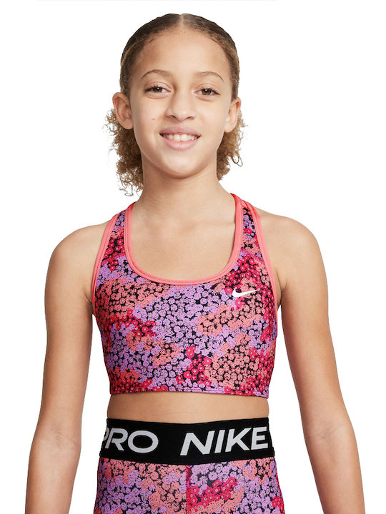 Nike Swoosh Bustieră pentru copii Dri-Fit Roz