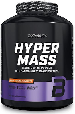 Biotech USA Hyper Mass Drink Powder With Carbohydrates & Creatine Glutenfrei mit Geschmack Gesalzenes Karamell 4kg