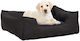 vidaXL Καναπές Κρεβάτι Σκύλου με Όψη Λινού Φλις Σκούρο Γκρι 110.5x80.5cm