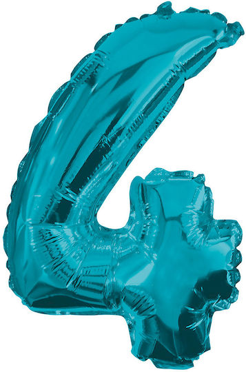 Luftballon Folie Zahl 4 Blau No 4 32cm