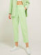 Jack & Jones Women's High-waisted Fabric Capri Trousers in Regular Fit Pastel Green