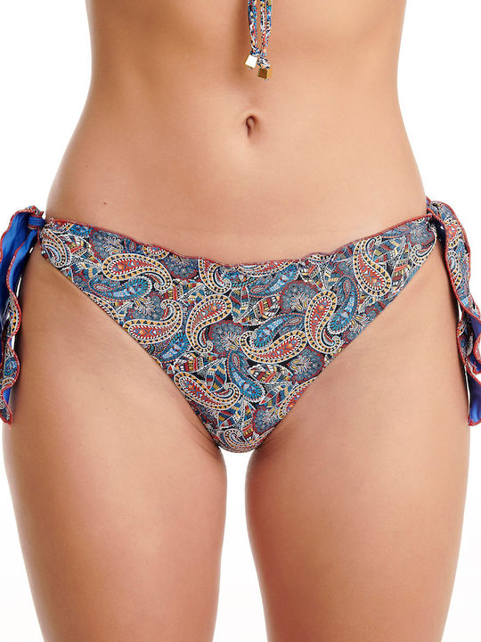 Bikini Slip with Laces Blue