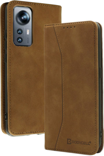 Bodycell PU Leather Wallet Piele artificială Maro (Xiaomi 12 / 12X)