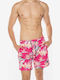 Ovin Vintage Hawaiian Men's Swimwear Shorts Red Floral