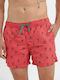 Ανδρικό Μαγιό Σορτς Hibiscus Red με Σχέδια