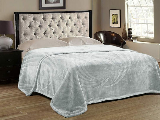 Einlagige Hoteldecke Velours Grau 160x220cm Super Soft