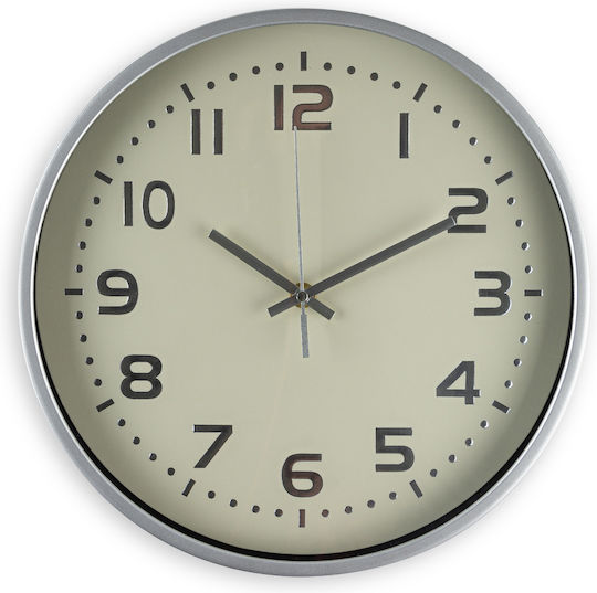 General Trade Wanduhr Kunststoff Silver Ø30cm