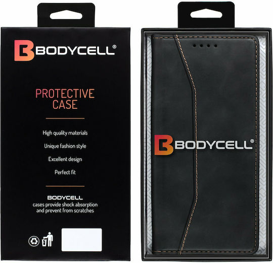 Bodycell PU Leather Wallet Δερματίνης Μαύρο (Huawei Nova 8i)