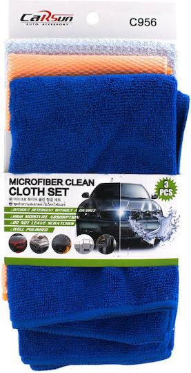 Carsun Cloths Microfiber Drying Car Blue 40x40cm 3pcs
