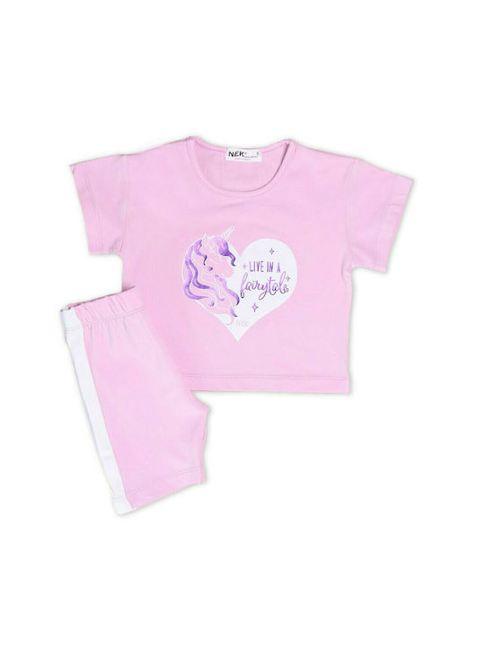 Nek Kids Wear Set pentru copii cu Șorturi Vara 2buc Violet