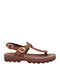 Marlena Leather Women's Flat Sandals Anatomic with Strap Aragosta