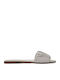 Leather Women's Flat Sandals in White Color