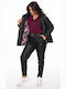 LIGHTWEIGHT WATERPROOF JACKET WITH FLORAL LINING-30082-BLACK