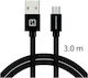 Swissten Braided USB 2.0 to micro USB Cable Μαύρο 3m (71527300)