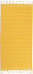 Nef-Nef Expression Πετσέτα Θαλάσσης Παρεό με Κρόσσια Κίτρινη 160x80εκ.