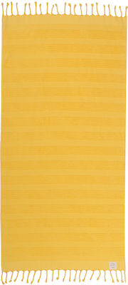 Nef-Nef Homeware Expression Beach Towel Pareo Lemon with Fringes 160x80cm. 028334