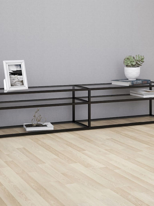 Stand TV Din Metal Și Sticlă Negru L200xA40xÎ40...