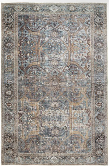 Viokarpet Plumeria 4818-00 Antiderapant Bumbac Albastru