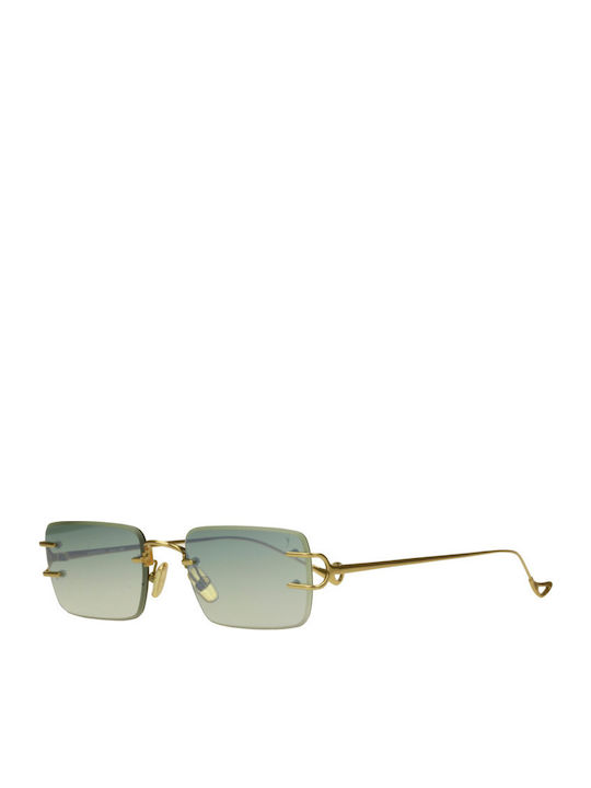 Eyepetizer Dillinger Sunglasses Χρυσά with Metal Frame & Green Lens