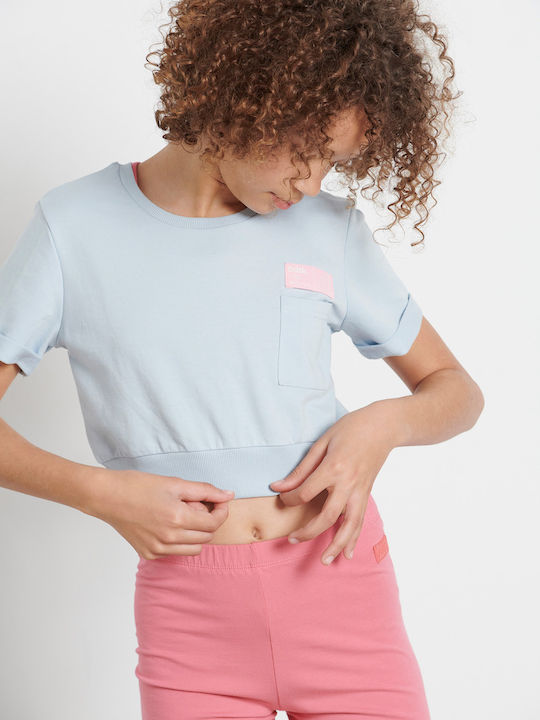 BodyTalk Kids' Crop Top Short Sleeve Light Blue