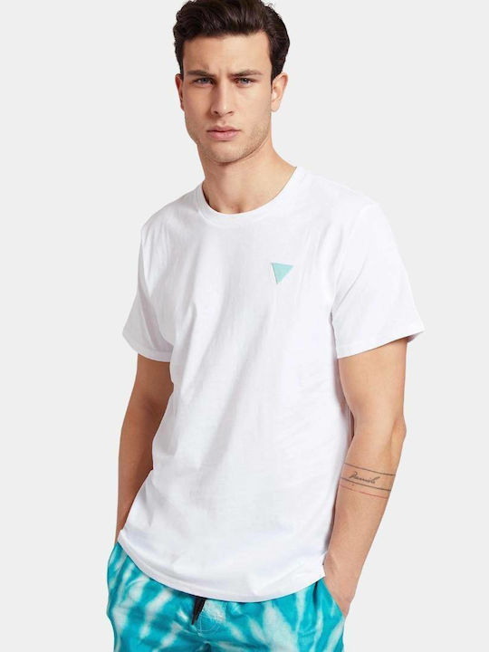 Guess Herren T-Shirt Kurzarm Weiß