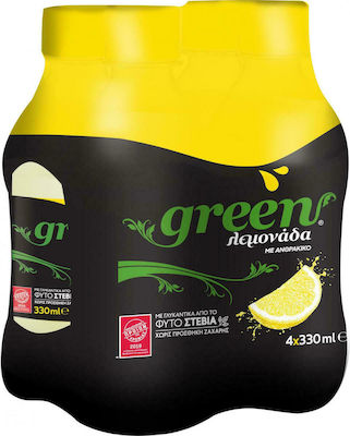 Green Cola Stevia Λεμονάδα με Ανθρακικό, Χωρίς Ζάχαρη σε Μπουκάλι 4x330ml