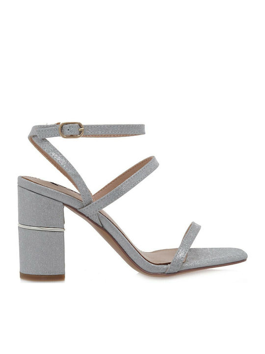 Exe Helen684 Leder Sandalen mit Strass Silber