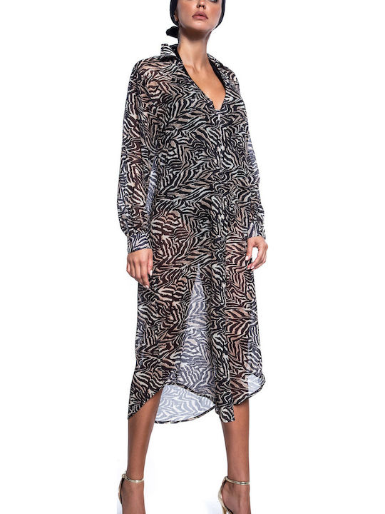 Bluepoint Africanism Women's Maxi Caftan Beachwear Zebra