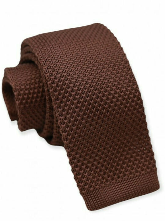 Cravată tricotată maro