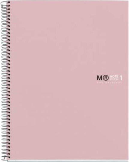 Miquelrius Spiral Caiet Cu dungi A5 80 de Foi Original Antiviral Roz 1buc