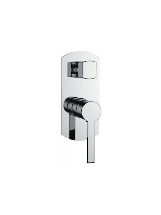 Orabella Elegance Built-In Mixer for Shower with 2 Exits Silver