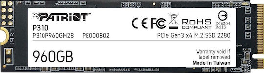 Patriot P310 SSD 960GB M.2 Type with PCI Express 3.0 Connection