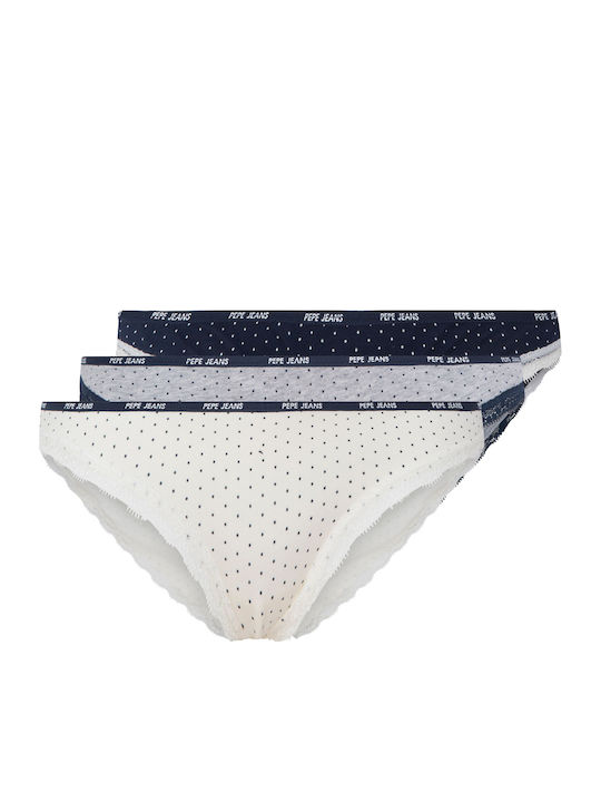 Madella Βαμβακερά Women's Slip 3Pack White / Ink
