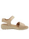 Desiree Shoes Anatomic Women's Leather Ankle Strap Platforms Beige