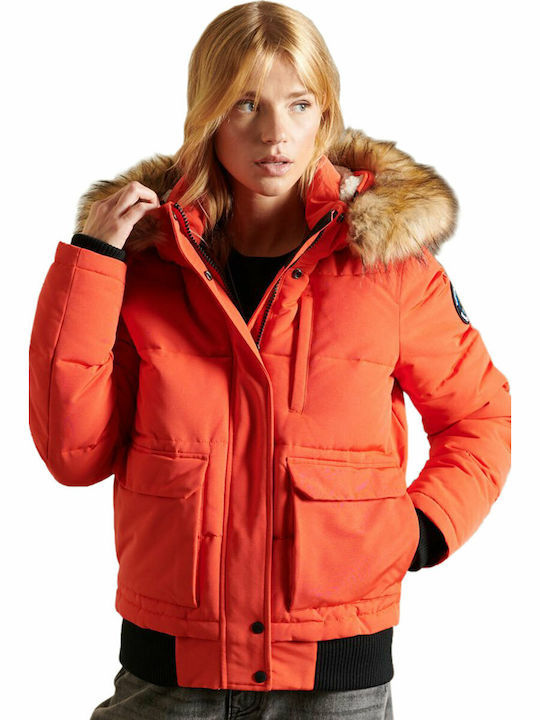 Superdry Everest Kurz Damen Puffer Jacke mit pe...