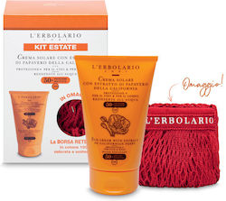 L' Erbolario Sun Cream with Extract of Californian Poppy Spf50 125ml & Οικολογική Τσάντα Set mit Sonnencreme für das Gesicht