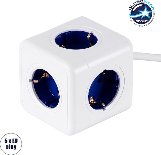GloboStar PowerCube 5 Θέσεων με Καλώδιο 1.5m