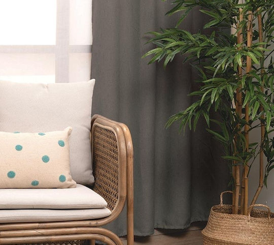 Palamaiki Loria Grommet Curtain Gray 140x260cm