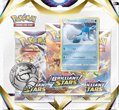 Pokemon Pokemon TCG Sword & Shield Brilliant Stars 3-Booster Blister Glaceon