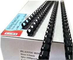 Coloană vertebrală din plastic / spirală Legare cărți TOPX Nr. 10 Negru 100 bucăți 100buc